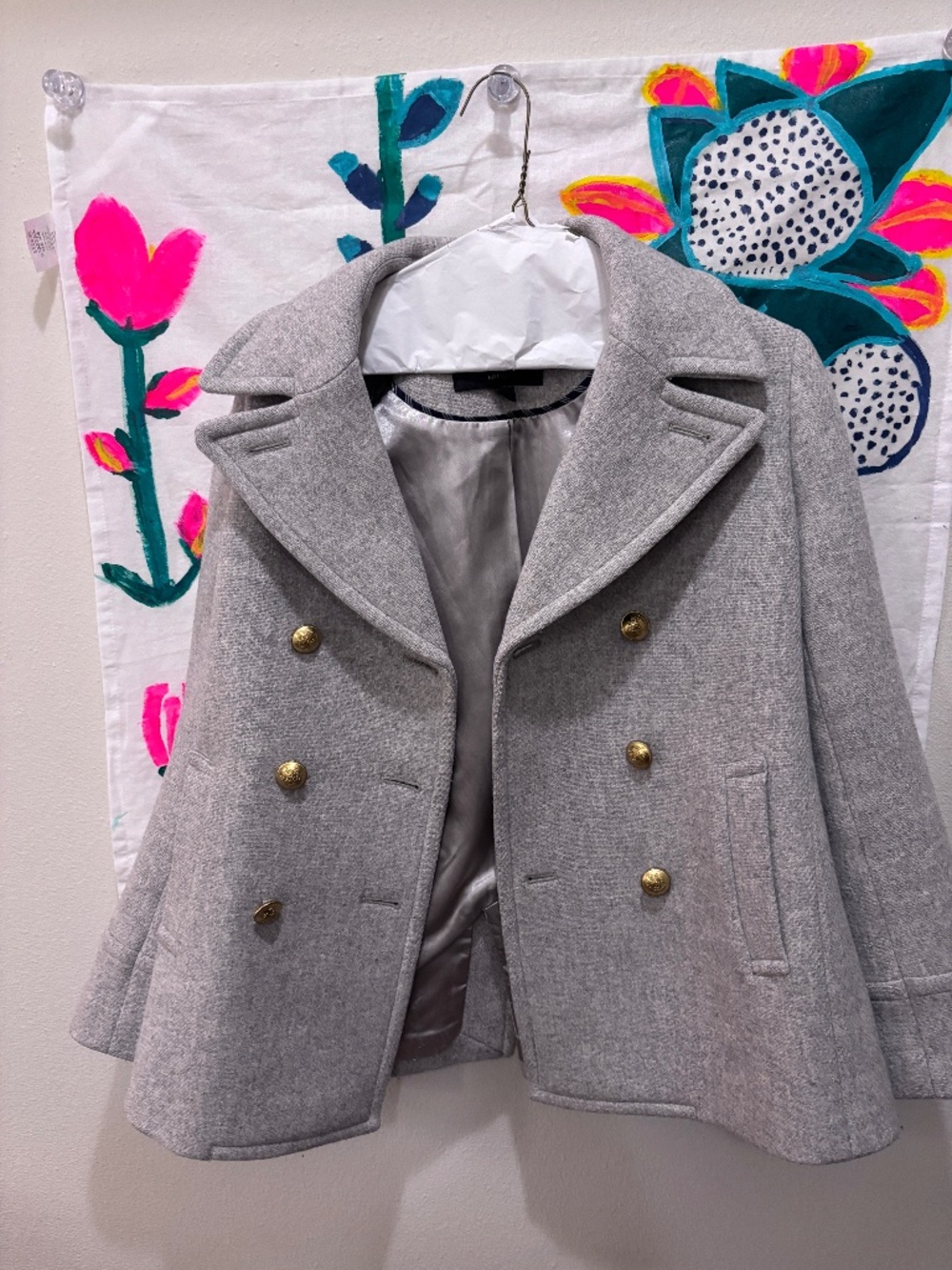 J Crew Gray Peacoat 4P